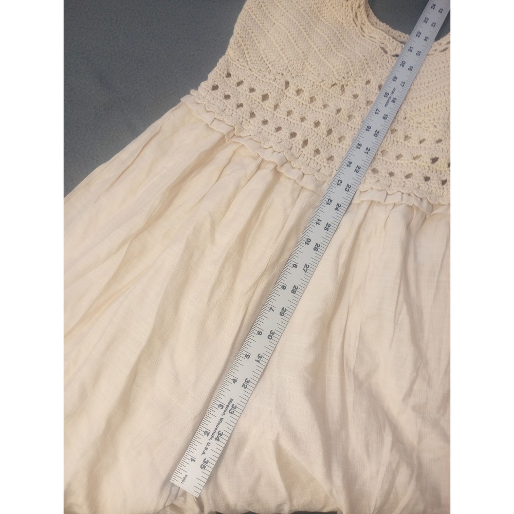 Lulu's Play Jump suit Small Crochet 70s Beige Beach Minimalist Bohemian Hippie - Picture 5 of 13
